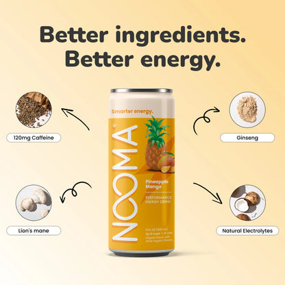 Performance Energy Drinks - Pineapple Mango, 12oz, NOOMA