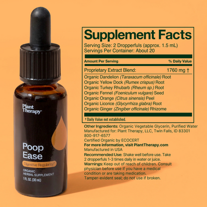 Poop Ease Organic Tincture, 1oz, Plant Therapy
