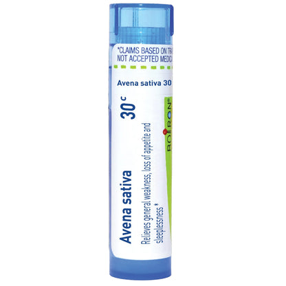 Avena sativa 30C, Homeopathic Medicine for General weakness, loss of appetite, and sleepiness, Boiron, 80 Pills (Pill Size #40)