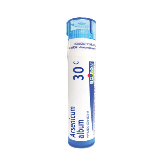 Arsenicum Album 6C, 30C, 200CK, 1M, Homeopathic Medicine for Diarrhea with Vomiting and Weakness, Boiron, 80 Pills (Pill Size #40)