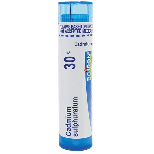 Cadmium Sulphuratum, 30C, Homeopathic Medicine for Acid Indigestion With Nausea And Cold Sweats, Boiron, 80 Pills (Pill Size #40)