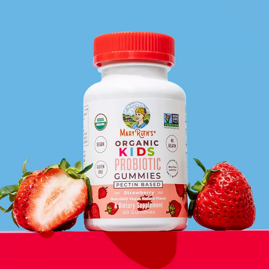 Kids Probiotic Gummies for Digestive Health, Strawberry Flavor, 60ct, MaryRuth Organics