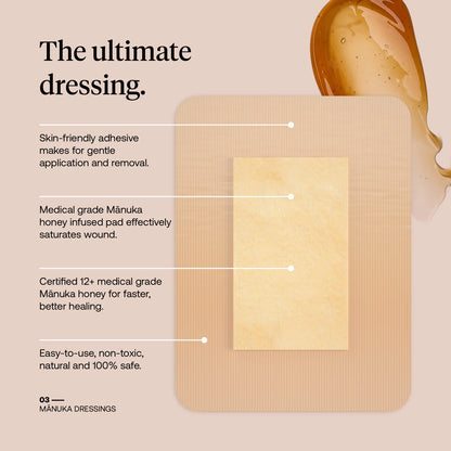 Manuka Dressings, 6ct, First Honey