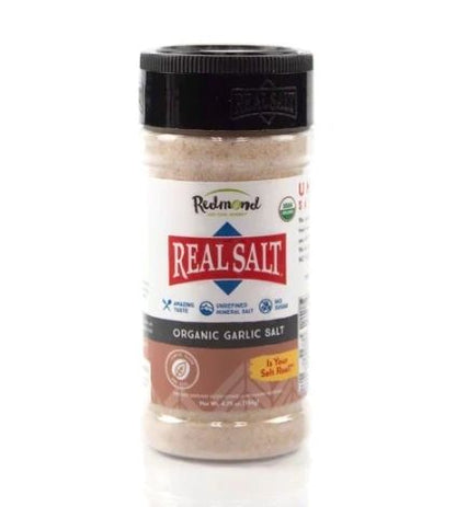 Real Salt Organic Garlic Salt Shaker, 4.75oz, Redmond Life