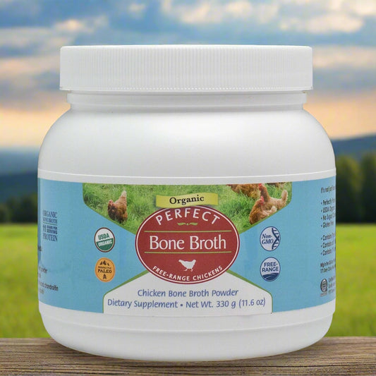 Organic Chicken Bone Broth Powder, 11.5oz, Perfect Supplements