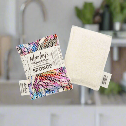 Washable Sponge - White & Surprise Print, Marley's Monsters