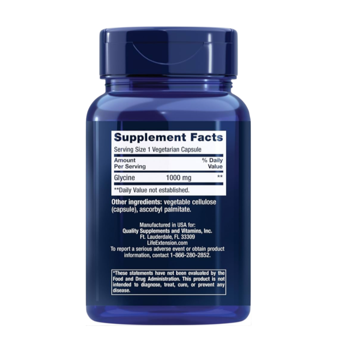 Glycine, 1000 mg, 100ct, Life Extension