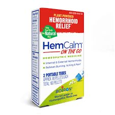 HemCalm On the Go, Homeopathic Medicine for Burning, Itching & Pain Relief, 2 Tubes (Approx. 80 Pellets Per Tube), Boiron