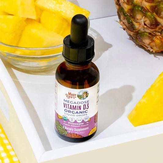 Megadose Vitamin D3 Liquid Drops, Pineapple Flavored, 1oz, MaryRuth Organics