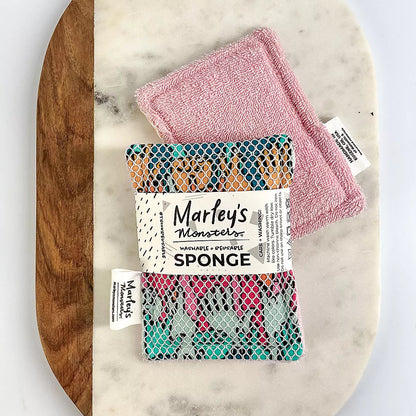 Washable Sponge - Blush Pink & Surprise Print, Marley's Monsters