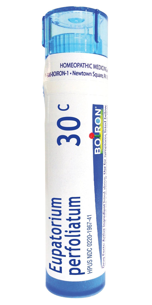 Eupatorium Perfoliatum, 30C, 200CK, 1M Homeopathic Medicine for Stiffness & Bone Pain Associated with Flu Symptoms, Boiron, 80 Pills (Pill Size #40)