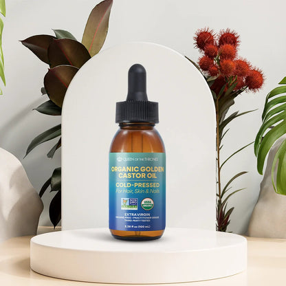 Organic Castor Oil Dropper 3.38oz, Hexane-Free, Extra Virgin