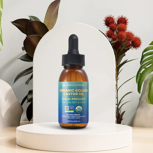 Organic Castor Oil Dropper 3.38oz, Hexane-Free, Extra Virgin