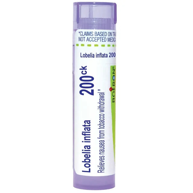 Lobelia Inflata 6C, 30C, 200CK, 1M, Homeopathic Medicine to Relieve Nausea from Tobacco Withdrawal, Boiron, 80 Pills (Pill Size #40)