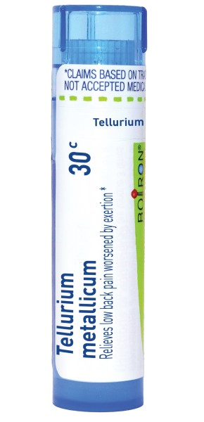 Tellurium Metallicum 30C, 200CK, Homeopathic Medicine for Low Back Pain Worsened by Exertion, Boiron, 80 Pills (Pill Size #40)