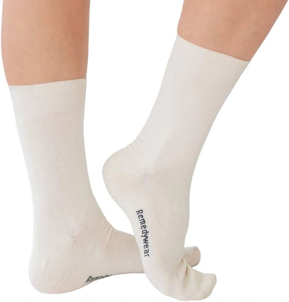 Remedywear Adult Moisturizing Socks, White, YoRo Naturals