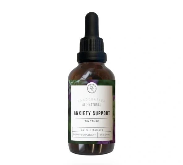 Anxiety Support Tincture, Calm + Relieve, 2oz, Rowe Casa Organics