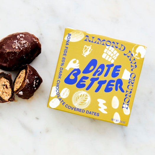 Almond Java Crunch, Chocolate Covered Dates, Date Better Snacks