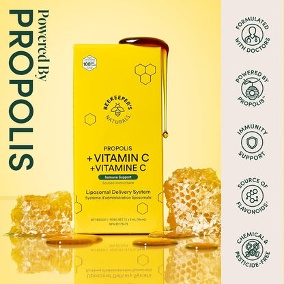 Propolis + Vitamin C Immune Support, Liposomal Delivery System, Beekeeper's