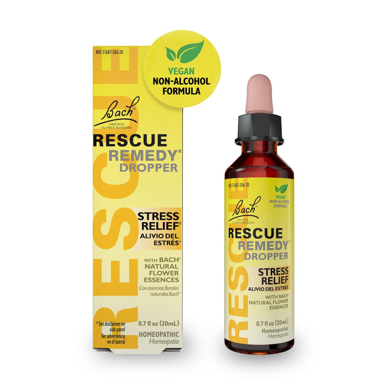 Bach Rescue Remedy Dropper, Natural Stress Relief, 10-20mL