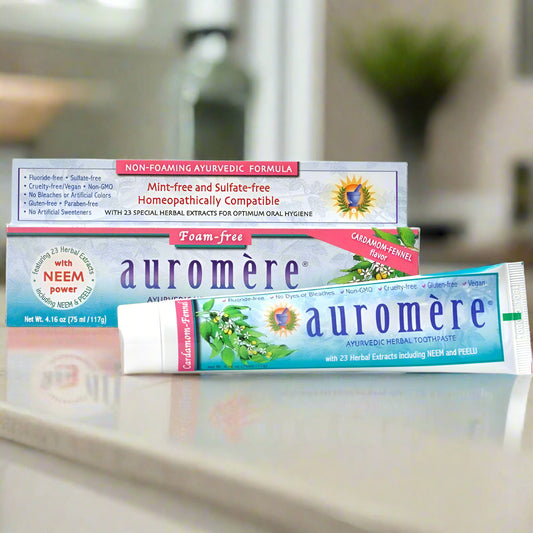 Cardamom Fennel Herbal Toothpaste, 4.16 oz, Auromere Ayurvedic Imports