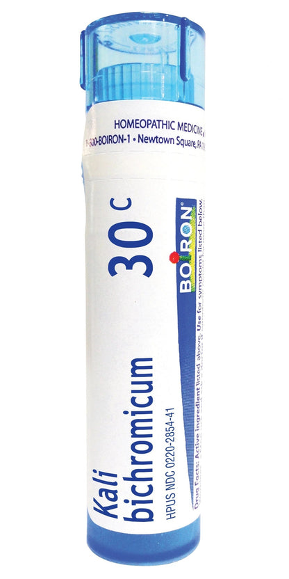 Kali Bichromicum, 30C, 200CK, Homeopathic Medicine for Colds with Thick Nasal Discharge, Boiron, 80 Pills (Pill Size #40)