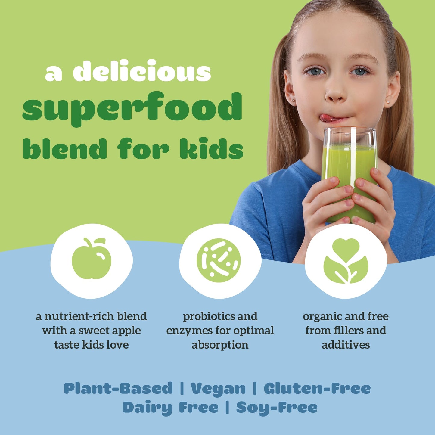 Kid's Easy Greens- Superfood Blend, 15 Servings, Organifi
