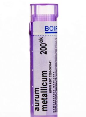 Aurum Metallicum, 200C, 1M, Homeopathic Medicine for Irritability, Boiron, 80 Pills, (Pill Size #40)