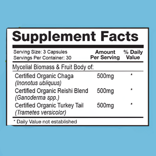 Organic Mushroom Immunity, Chaga, Reishi, & Turkey Tail, 5oz, Perfect Supplements