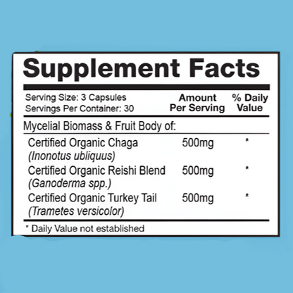 Organic Mushroom Immunity, Chaga, Reishi, & Turkey Tail, 5oz, Perfect Supplements
