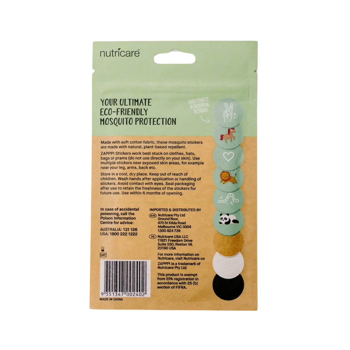 Zappp! Mosquito Stickers, 30ct, PATCH