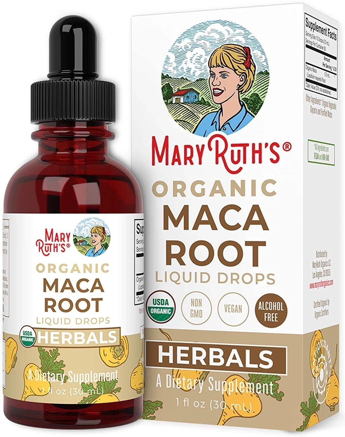 Mary Ruth's Organic Maca Root Liquid Drops, Supplement for Mood, Energy & Overall Health, 30ml