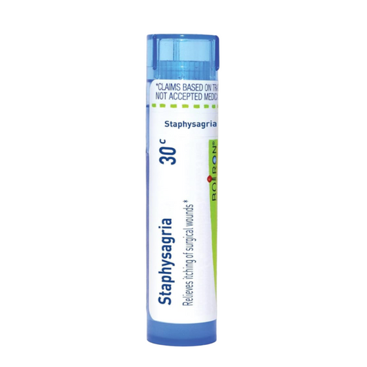 Staphysagria 30C, 200CK, Homeopathic Medicine for Itching Of Surgical Wounds, Boiron, 80 Pills (Pill Size #40)