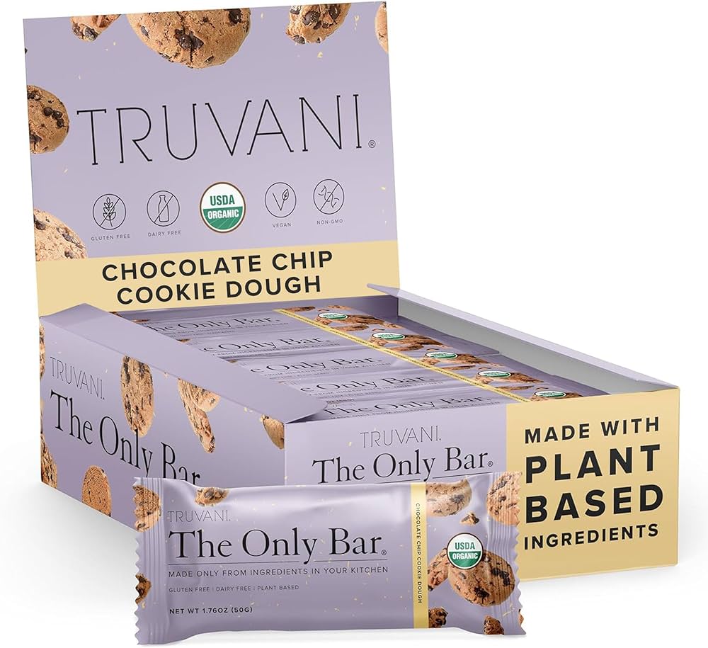 The Only Bar, Chocolate Chip Cookie Dough, Gluten Free, Dairy Free, Truvani