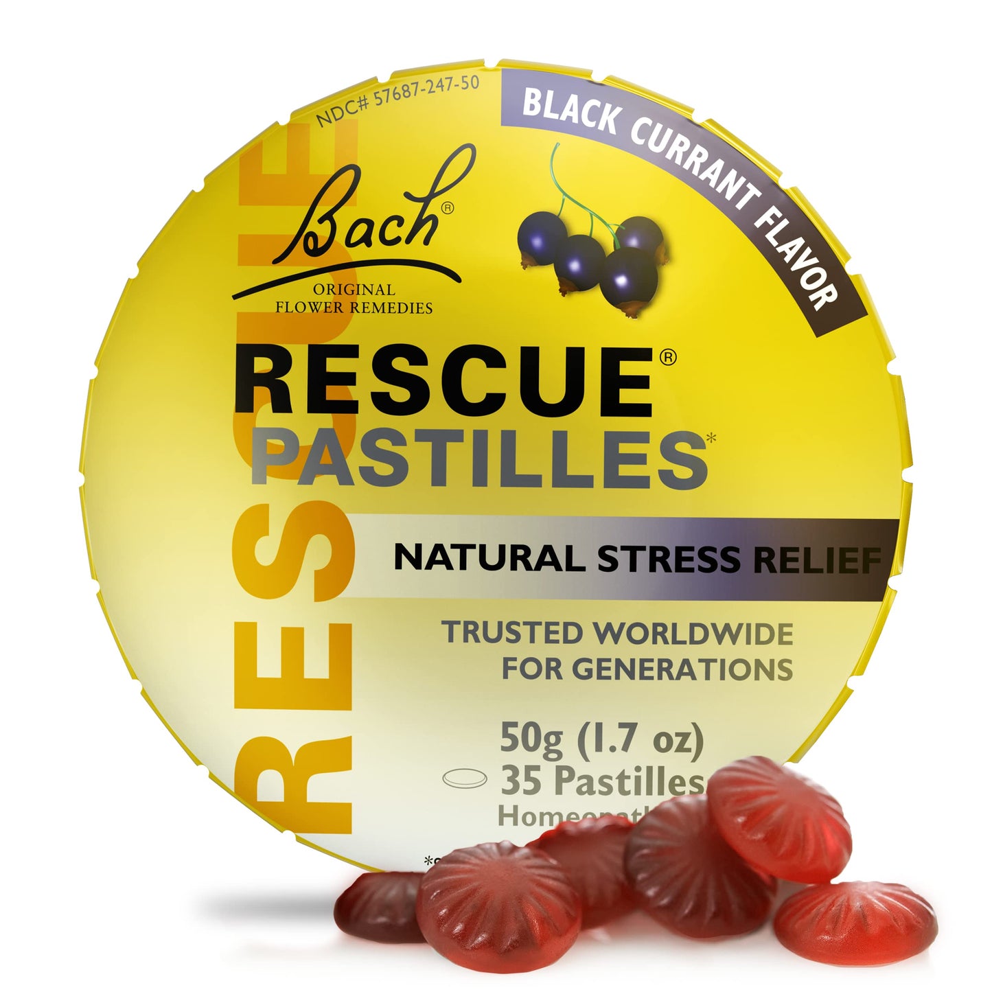 Bach Rescue Pastilles, Natural Stress Relief, 35 Pastilles