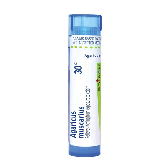 Agaricus Muscarius 30C, 200CK, Homeopathic Medicine for Itching from Exposure to Cold, Boiron, 80 Pills (Pill Size #40)