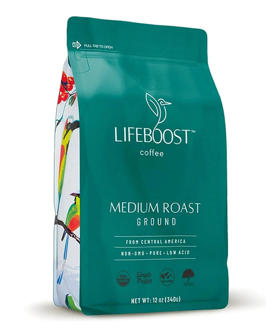 Medium Roast Ground Coffee, 12oz, Lifeboost