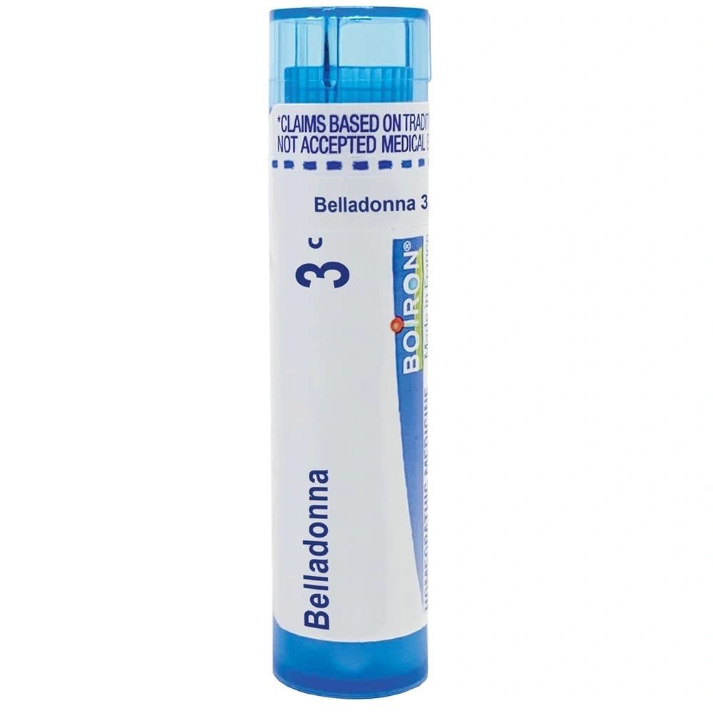 Belladonna, 3C, 6C, 30C, 200CK, 1M, Homeopathic Medicine for High Fever (up to 102F) with Sudden Onset with Perspiration, Boiron, 80 Pills (Pill Size #40)