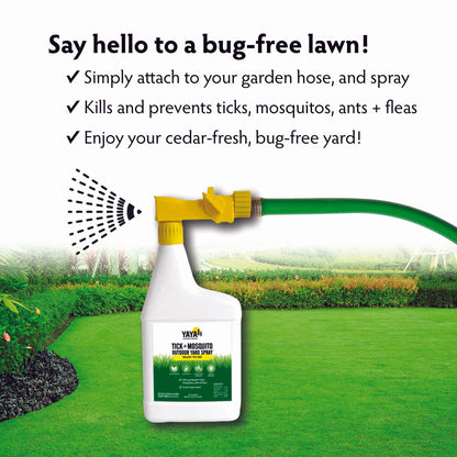 Tick + Mosquito Outdoor Yard Spray - Ready To Use, 32oz, YAYA Organics