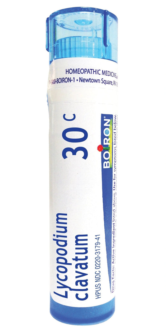 Lycopodium Clavatum, 6C, 30C, 200CK, 1M, Homeopathic Medicine for Bloated Abdomen Improved by Passing Gas, Boiron, 80 Pills (Pill Size #40)