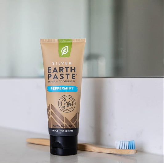 Silver Earth Paste, Mineral Tooth Paste, Peppermint, 4oz, Redmond Life