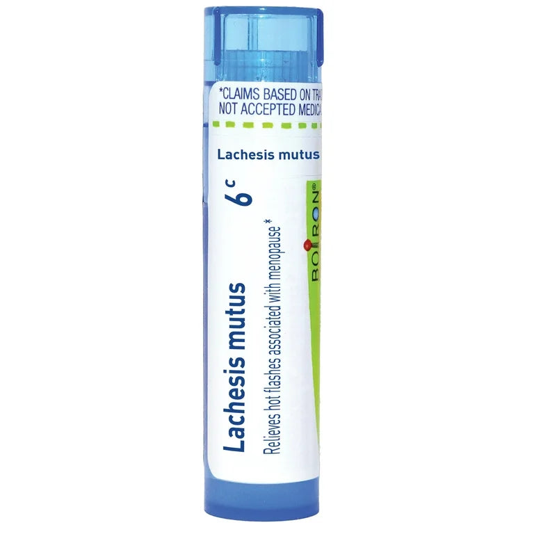 Lachesis Mutus 6C, 30C, 200CK, 1M, Homeopathic Medicine for Relief of Hot Flashes Associated with Menopause, Boiron, 80 Pills (Pill Size #40)