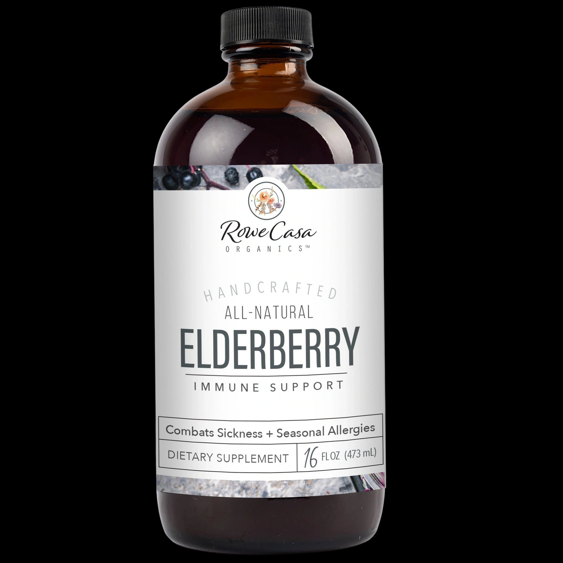 Elderberry Immune Support, 16oz, Rowe Casa Organics