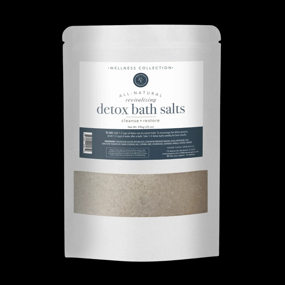 Revitalizing Detox Bath Salts, Cleanse + Restore, 35oz, Rowe Casa Organics