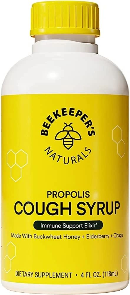 Propolis Cough Syrup, Immune Support Elixir, 4oz, Beekeeper's Naturals