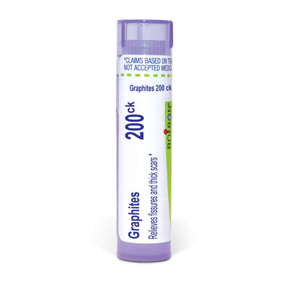 Graphites 30C, 200CK, 1M, Homeopathic Medicine for Targeted Relief of Fissures and Thick Scars Boiron, 80 Pills (Pill Size #40)