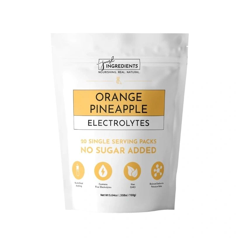 Orange Pineapple Electrolytes, 20 Single Serving Packs, No Sugar Added, Just Ingredients