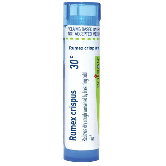 Rumex 30C, 200CK, Homeopathic Medicine for Relief of Dry Cough Worsened By Breathing Cold Air, Boiron, 80 Pills (Pill Size #40)