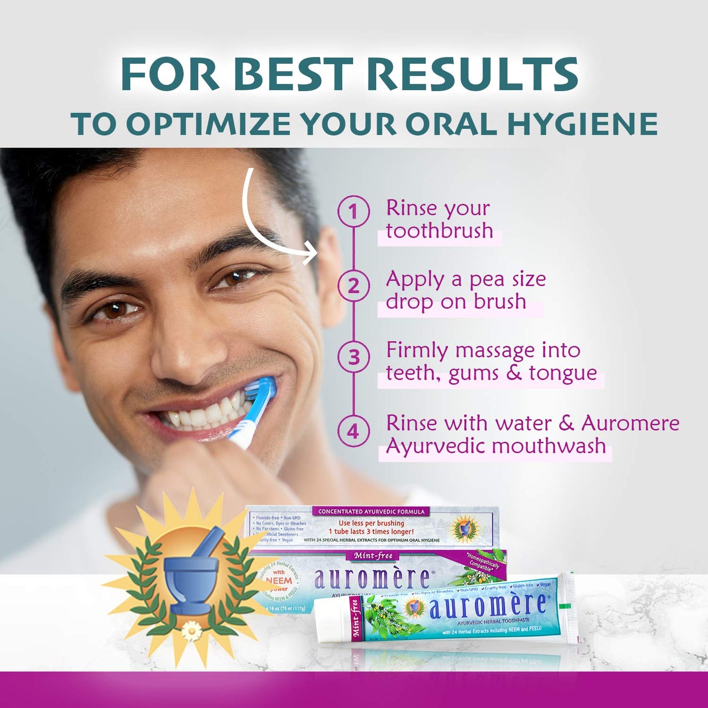 Mint-Free Herbal Toothpaste, 4.16 oz, Auromere Ayurvedic Imports