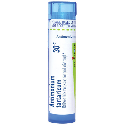 Antimonium Tartaricum, 30C, 200CK, 1M, Homeopathic Medicine for Wet, Non-Productive Cough, Boiron, 80 Pills (Pill Size #40)